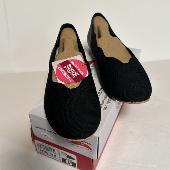 Skechers Womens Must Be Magic Black Ballet Flats Size 6 Medium (B, M) - Picture 1 of 7